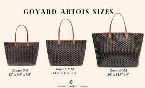 goyard hardy colors|goyard artois size comparison.